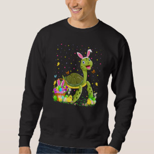 Sweatshirt Tortue de mer de Pâques Chasse Oeuf de lapin Tortu