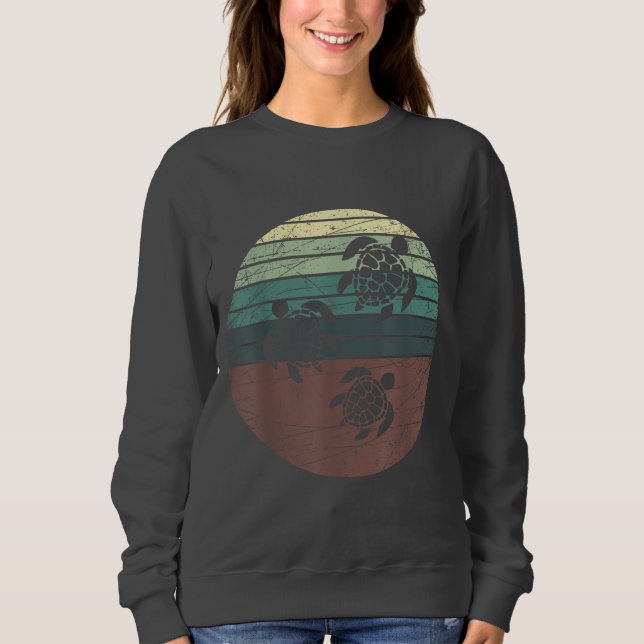 Sweatshirt Tortue de mer rétro (Devant)