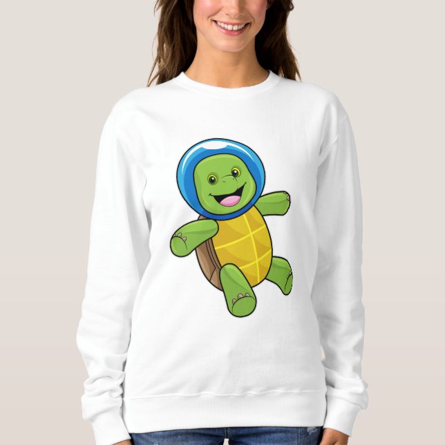 Sweatshirt Tortue en astronaute avec boule de verre (Devant)