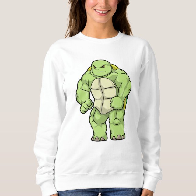 Sweatshirt Tortue en Bodybuilder avec Six pack (Devant)