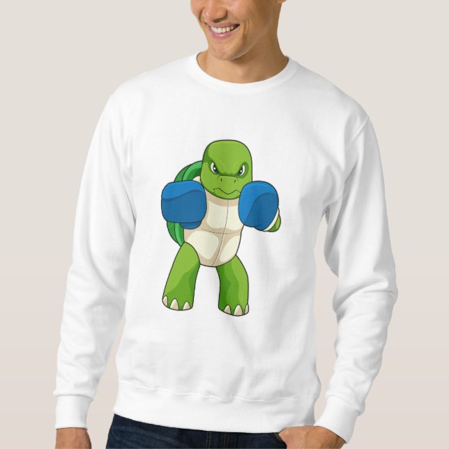 Sweatshirt Tortue en boîte avec gants de boxe (Devant)