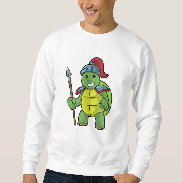 Sweatshirt Tortue en guerrier avec Spear & Helmet (Devant)