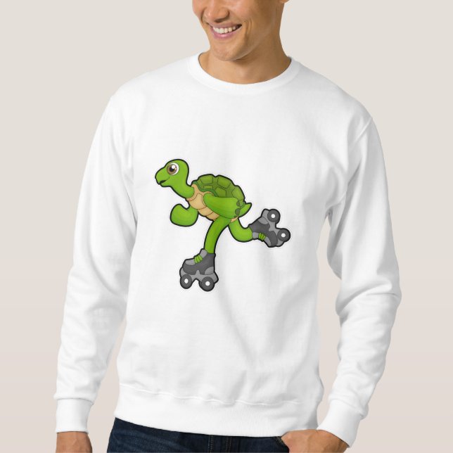 Sweatshirt Tortue en patinage avec roulettes (Devant)