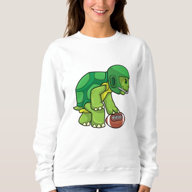 Sweatshirt Tortue en sport avec football et casque (Devant)