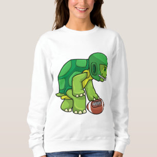 Sweatshirt Tortue en sport avec football et casque