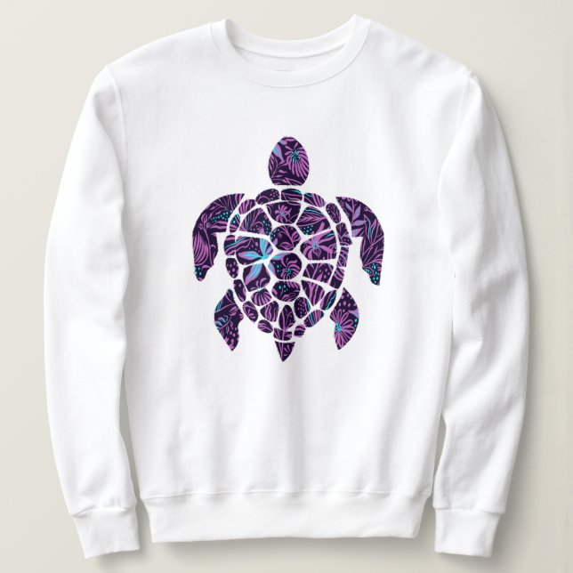 Sweatshirt Tortue florale  (Design devant)