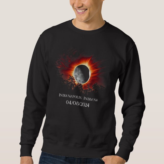 Sweatshirt Total Solaire Eclipse America Indianapolis, Indian (Devant)