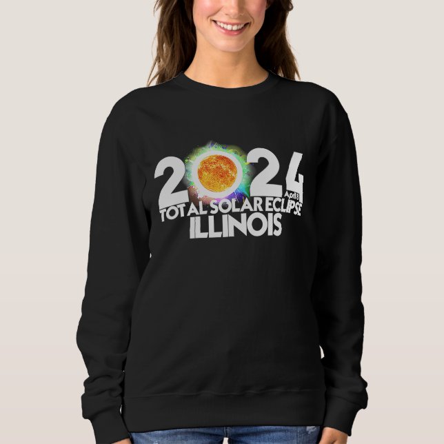 Sweatshirt Total Solar Eclipse 2024 ILLINOIS American Totalit (Devant)