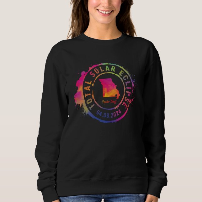 Sweatshirt Total Solar Eclipse 2024 USA Missouri Poplar Bluff (Devant)