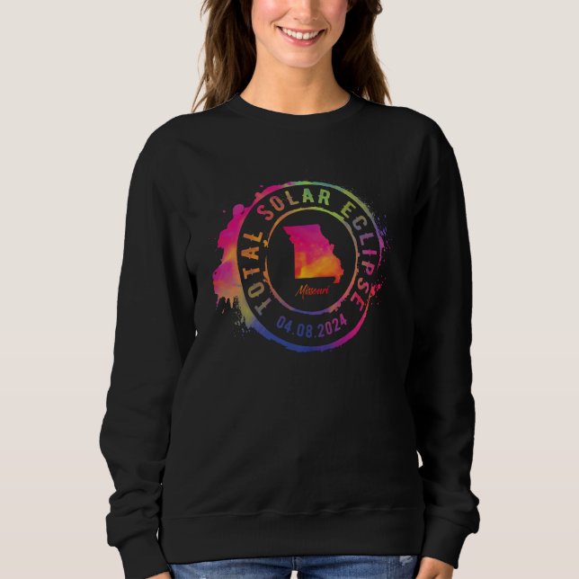 Sweatshirt Total Solar Eclipse 2024 USA Missouri Totality Col (Devant)
