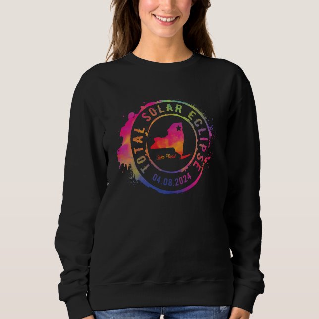 Sweatshirt Total Solar Eclipse 2024 USA New York Lake Placid  (Devant)