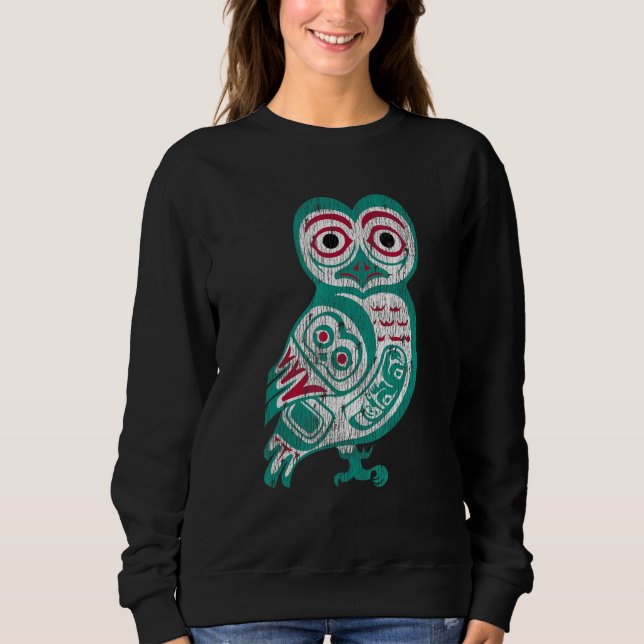 Sweatshirt Totem de Hibou des Amérindiens haïdas (Devant)