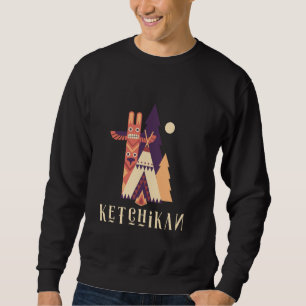 Sweatshirt Totem de la tente indienne américaine Ketchikan Al