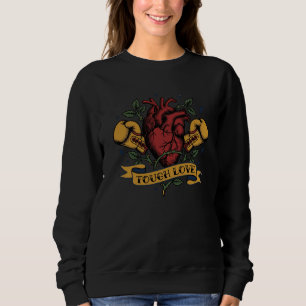 Sweatshirt Tough Love Boxeuse Tatouage de cœur Rose Flash For
