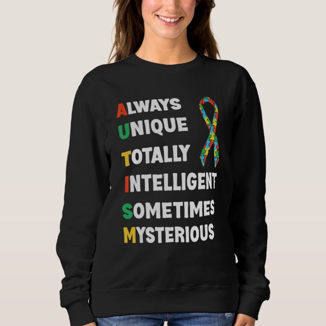 Sweatshirt Toujours Unique Totalement Intelligent Parfois Mys (Devant)
