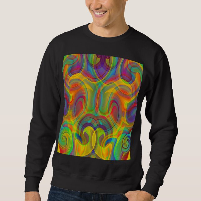 SWEATSHIRT TOURBILLON GÉOMÉTRIQUE ART COLORÉ ABSTRAIT   (Devant)