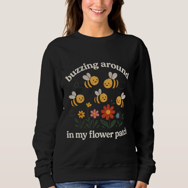 Sweatshirt Tourbillonnant dans mon parterre de fleurs  (Devant)