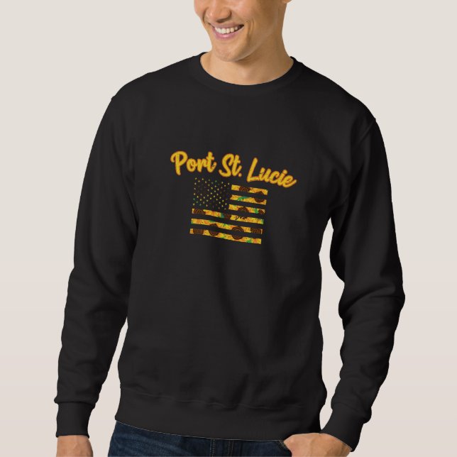 Sweatshirt Tournesol américain Drapeau Port St Lucie Patrioti (Devant)