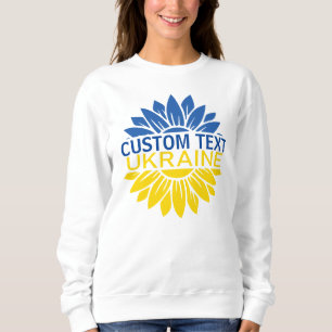 Sweatshirt Tournesol bleu/jaune Texte personnalisé. Personnal