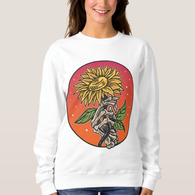 Sweatshirt Tournesol de l'os de main (Devant)
