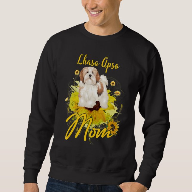 Sweatshirt Tournesol Lhasa Apso Maman Chien Mère (Devant)