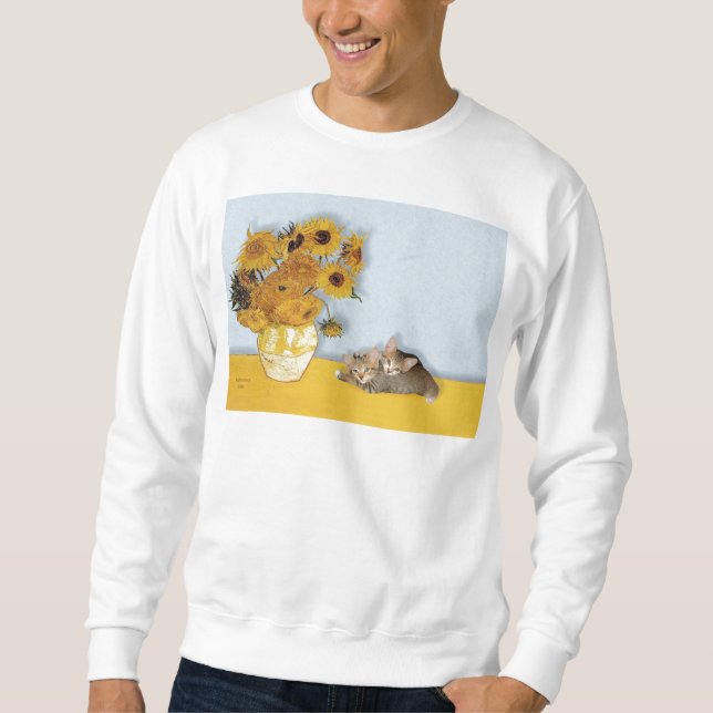 Sweatshirt Tournesols - Deux Chatons Tigrés (Devant)