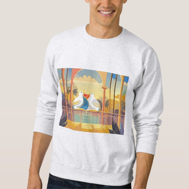 Sweatshirt Tourterelles d'amour (Devant)
