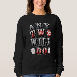 Sweatshirt Tous Deux As Feront Jeu Carte Casino