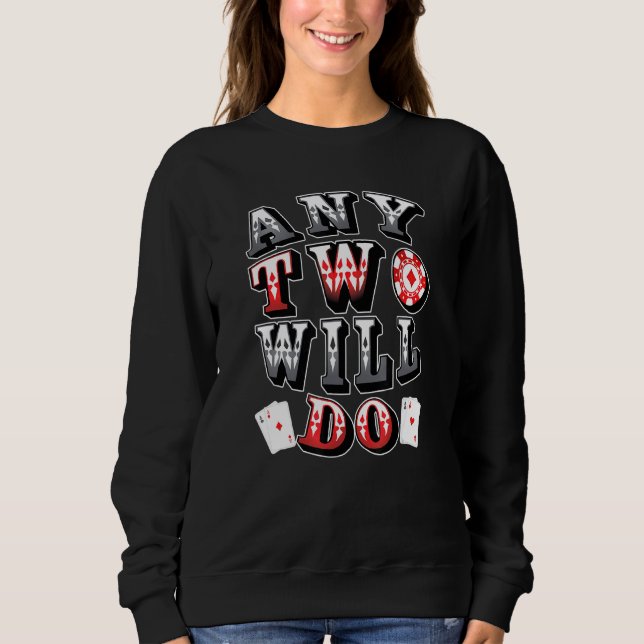 Sweatshirt Tous Deux As Feront Jeu Carte Casino (Devant)