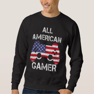 Sweatshirt Tous les jeux vidéo américains Gamer Us Flag 4th J