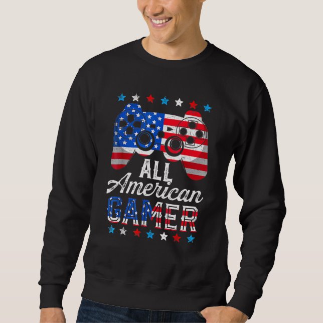 Sweatshirt Tous les joueurs américains Jeu vidéo Drapeau Amér (Devant)