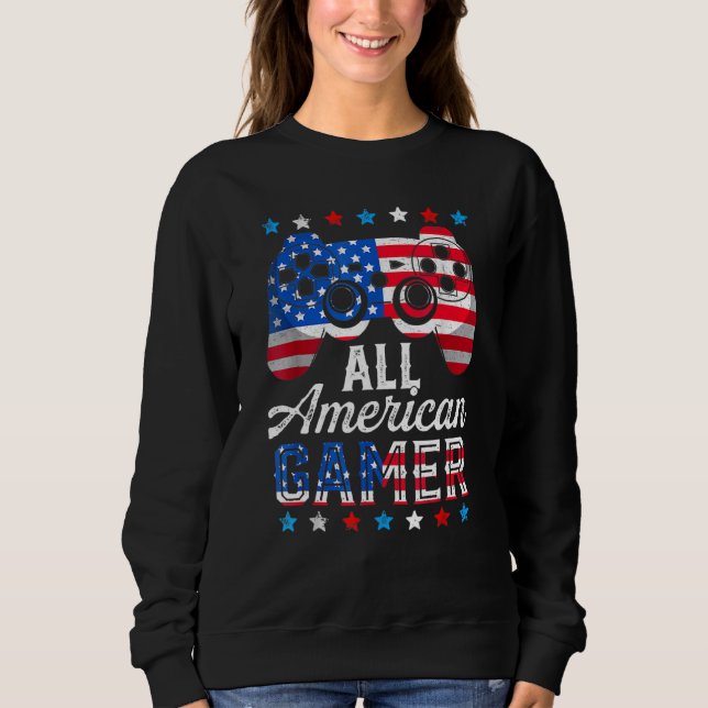 Sweatshirt Tous les joueurs américains Jeu vidéo Drapeau Amér (Devant)