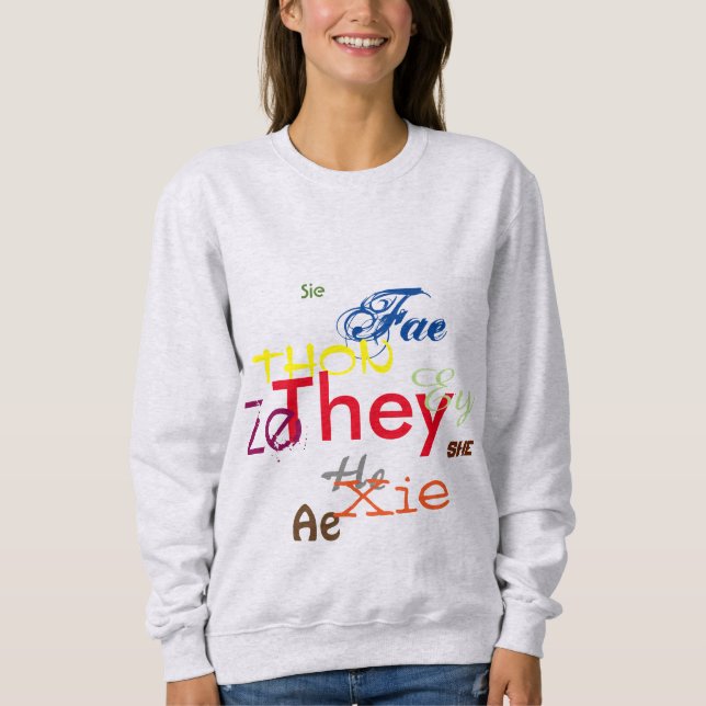 Sweatshirt Tous les pronouns partout (Devant)