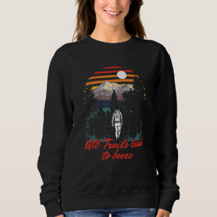 Sweatshirt Tous Les Sentiers Conduisent À Booze Camper Alcoho
