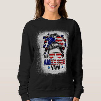 Sweatshirt Tout Américain Yaya Bleached Leopard Patriotique J