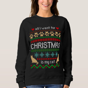 Sweatshirt Tout ce que je veux pour Noël, c'est mon chat, pul