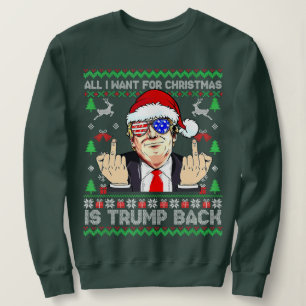 Sweatshirt Tout Ce Que Je Veux Pour Noël, C'Est Que Trump Rev