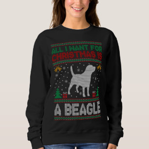 Sweatshirt Tout Ce Que Je Veux Pour Noël, C'Est Un Chien Beag