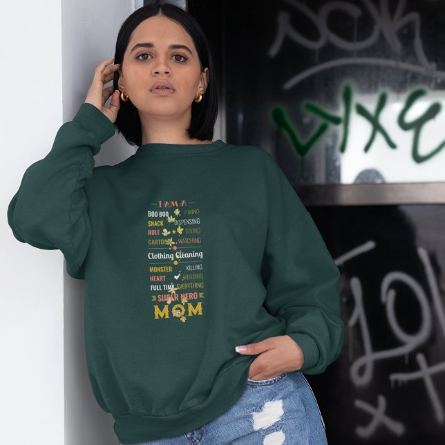 Sweatshirt Tout est My Super Hero Maman (Hero Mom)