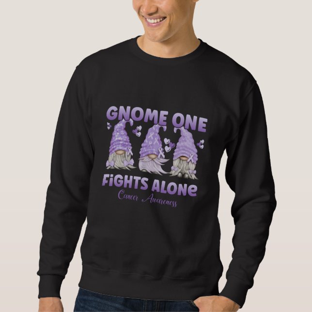 Sweatshirt Tout le cancer Lavender Ribbon Gnome (Devant)
