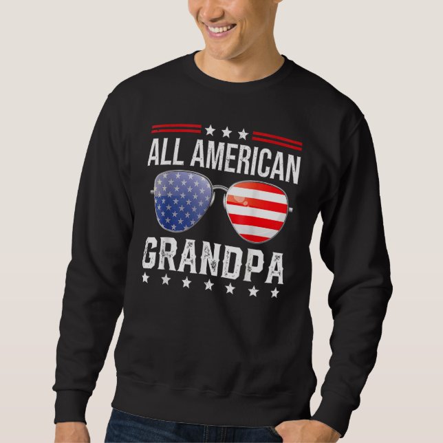 Sweatshirt Toute la famille américaine de grand-père jumelage (Devant)