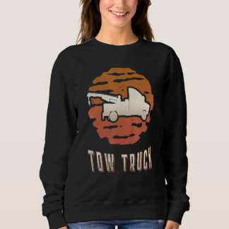Sweatshirt Tow Truck Vintage Retro Classic Sunset