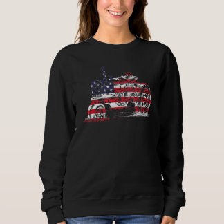 Sweatshirt Tracteur agricole Drapeau américain Ferme agricole