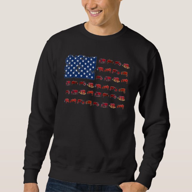 Sweatshirt Tracteur American Flag Farmer (Devant)