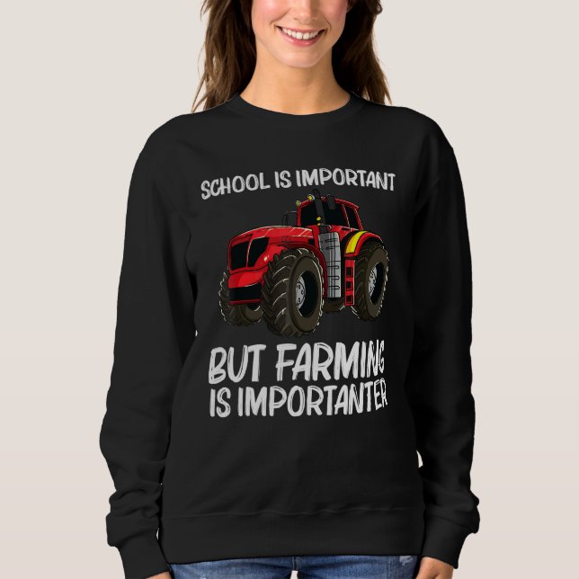 Sweatshirt Tracteur cool pour garçons Enfants Big Farming Veh (Devant)