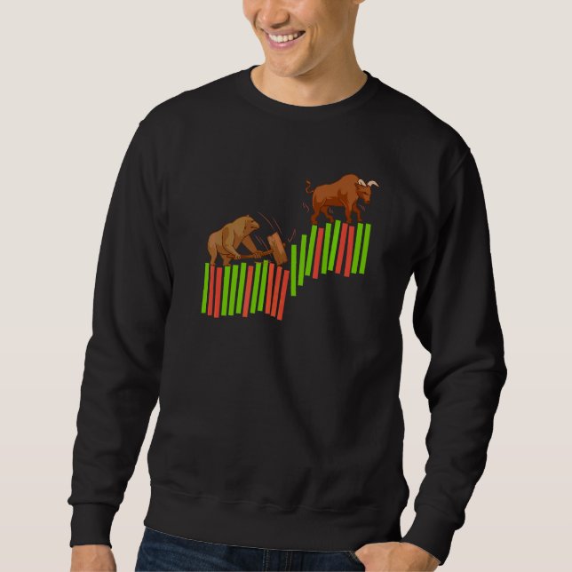 Sweatshirt Trading Stock Marché Trader Bull Vs Bear I (Devant)