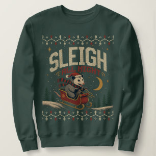 Sweatshirt Traîne toute la nuit Opossum drôle de Noël