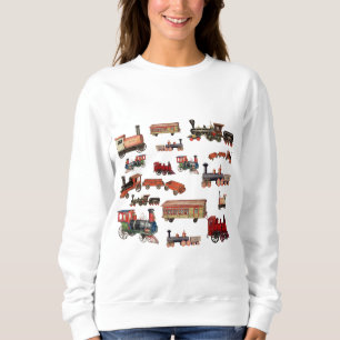 Sweatshirt Trains de jouets Motif Trains colorés