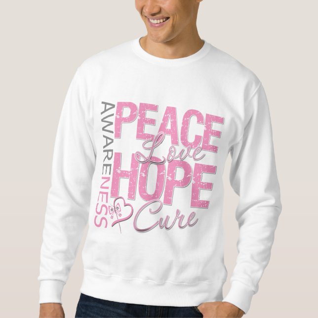 Sweatshirt Traitement d'amour de paix de cancer du sein (Devant)