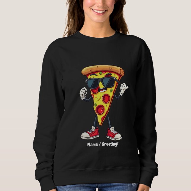 Sweatshirt Tranche de Pizza Danseuse Un Design Ludique et Dél (Devant)